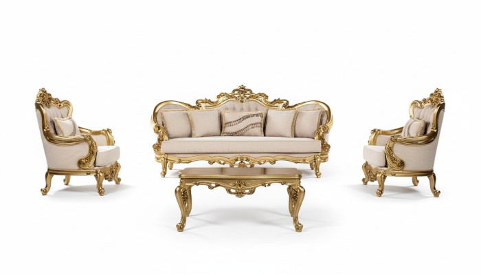 Bank 3-zits stof Driepersoons bankstellen Luxe woonkamer Barok stijl Bank Barok Nieuw