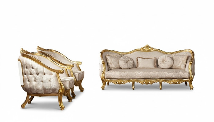 Barok bankstel 3+1+1 zits Chesterfield bank banken fauteuils zitmeubel
