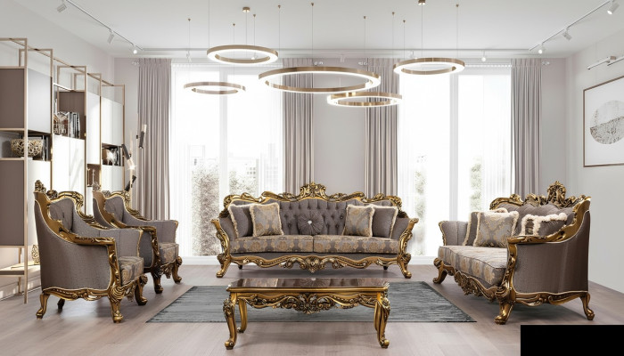 Luxe bankstel set van 5 stuks: 3+3+1+1 zits bankstel salontafel bank banken fauteuil