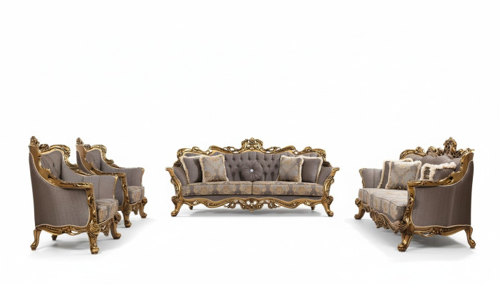 Luxe bankstel set van 5 stuks: 3+3+1+1 zits bankstel salontafel bank banken fauteuil