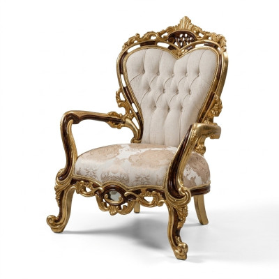 Ohrensessel Stoel Luxe Design Gestoffeerde Bank Bank Chesterfield Textiel Goud Nieuw