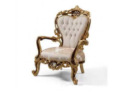 Ohrensessel Stoel Luxe Design Gestoffeerde Bank Bank Chesterfield Textiel Goud Nieuw