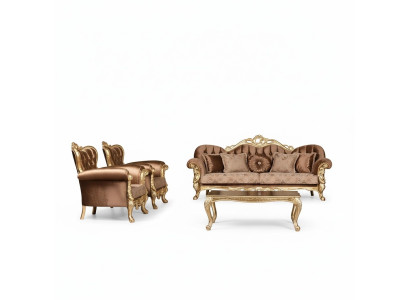 Bankstel 3+1+1 zits Luxe bankstel Banken Fauteuil Set Barok woonkamer