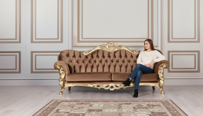 Luxe driezitsbank 3-zits barok rococo bank Sofa's fauteuils Stof stijl meubels