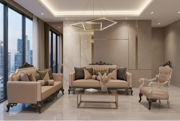 Drieszitsbank 3-zits Barok Rococo Bank Banken Fauteuils Stof Bank Meubels Nieuw