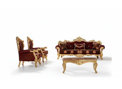 Garnituur banken fauteuil bankstel 3+1+1 zits luxe stof woonkamer barok