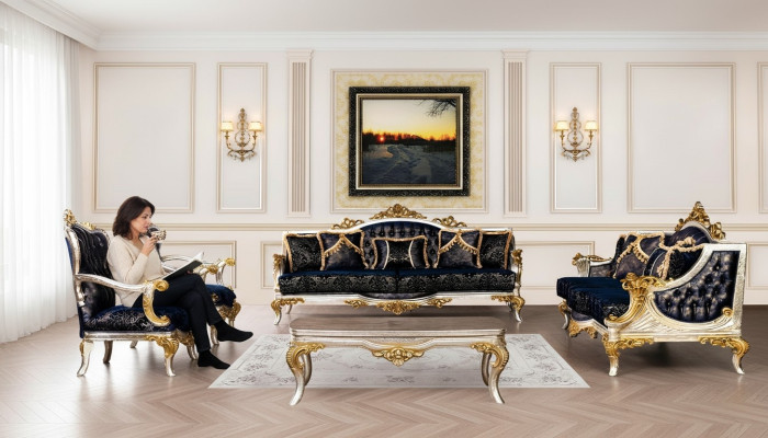 Bankstel 3+3+1+1 zitbank Salontafel Klassiek Bankstellen Stoel Luxe Nieuwe set 5-delig