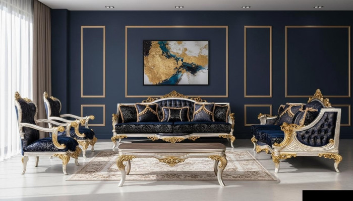 Bankstel 3+3+1+1 zitbank Salontafel Klassiek Bankstellen Stoel Luxe Nieuwe set 5-delig