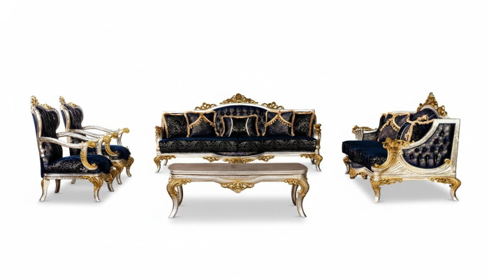 Bankstel 3+3+1+1 zitbank Salontafel Klassiek Bankstellen Stoel Luxe Nieuwe set 5-delig