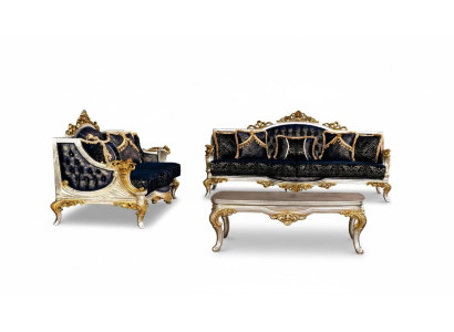 Luxe bankstel 3+3 zit bankfauteuils set stijl barok 2 delen klassiek