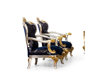 Fauteuil oorfauteuil Design gestoffeerde bank Bank Barok Zitstijl 1-zits Textiel