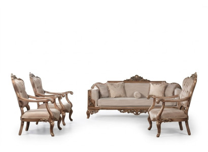 Set bankstoel bankstel 3+1+1 zits luxe groep barok rococo meubels