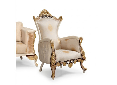 Ohrensessel Fauteuil Stoel Zitter Luxe Design Bekleding Sofa Textiel Barok Ontspanning Stof