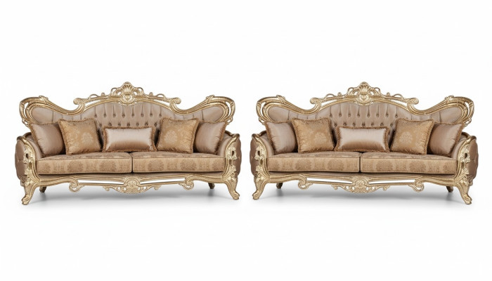 Bankstel 3+3 Zitsbank Fauteuil Banken Relax Luxe Set Woonkamer Barok 2-delig