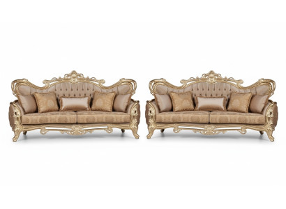 Bankstel 3+3 Zitsbank Fauteuil Banken Relax Luxe Set Woonkamer Barok 2-delig