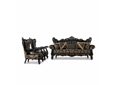 Bankstel 3+1+1 zitsbank fauteuil bankstellen luxe set stof woonkamer meubilair