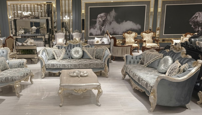Groep bankstel 3+3 zitplaatsen Luxe bank fauteuil banken Stof Klassieke set Nieuw