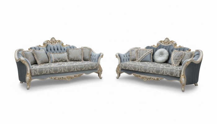 Groep bankstel 3+3 zitplaatsen Luxe bank fauteuil banken Stof Klassieke set Nieuw