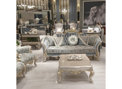 Driepersoonsbank 3-zits bank Meubels Klassieke Sofa's Stof Stijl Barok Rococo Nieuw