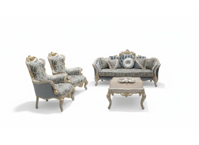 Sofaset 3+1+1 zits salontafel luxe bank fauteuil banken stof tafel