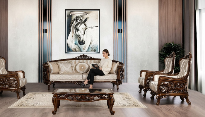 Set groep bankstel 3+1+1 zitsbank fauteuil banken stof woonkamer 3-delig