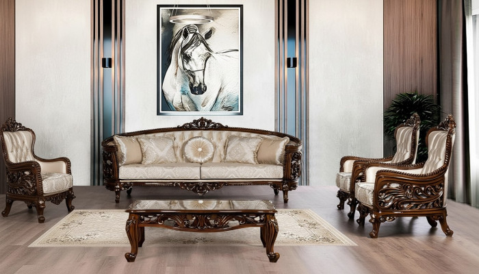 Set groep bankstel 3+1+1 zitsbank fauteuil banken stof woonkamer 3-delig
