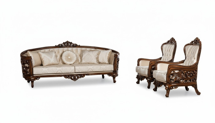 Set groep bankstel 3+1+1 zitsbank fauteuil banken stof woonkamer 3-delig