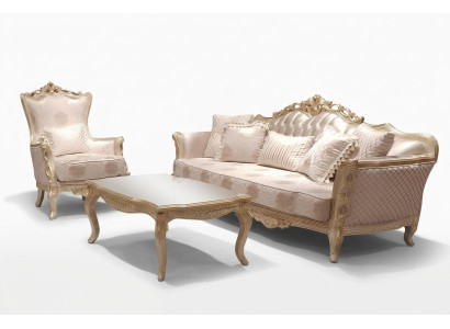 Klassieke driezitsbank 3-zitsbanken Bank Stof Stijl Barok Meubels Rococo