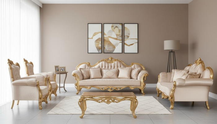 Garnituurset 5-delig bankstel 3+3+1+1 zits salontafel bank fauteuil banken Nieuw