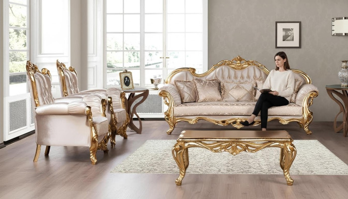 Garnituur bankstel 3+1+1 zits salontafel bank luxus stof fauteuils banken nieuw