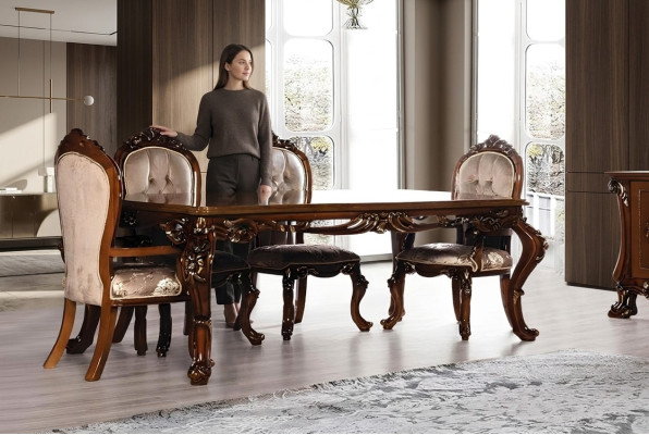 Tafel Eettafel Eetkamer Houten Tafels Barok Eettafel Luxe Meubels Nieuw
