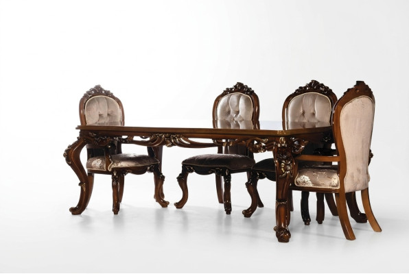 Luxe eetkamer eettafel stoel groep pakket set houten tafel tafels 5-delige sets.