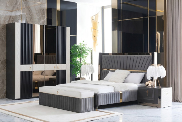 Bedframe Bed Hout Hotel Bedframe Grijs Meubels Bed Tweepersoonsbed Modern
