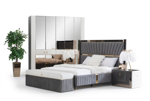 Bedframe Bed Hout Hotel Bedframe Grijs Meubels Bed Tweepersoonsbed Modern