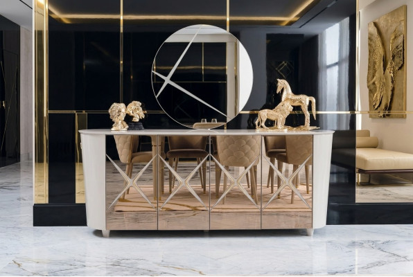 Ladenkast Italiaanse stijl Ladenkasten Gouden dressoirs Massief houten meubels Ladenkasten