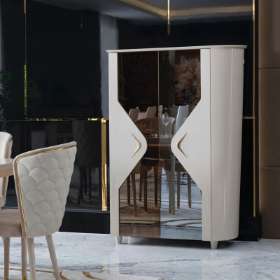 Vitrine kast Massief houten dressoir Massief eetkamer meubels Massief hout