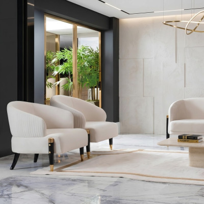 Bekleding Moderne Eenpersoons Designer Grijze Relax Nieuwe Woonkamer Luxe Fauteuil Hotel