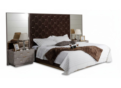Slaapkamer Bed Nachtkastje Bedden Dubbel Hout Nieuw Luxe Set 3-delig.