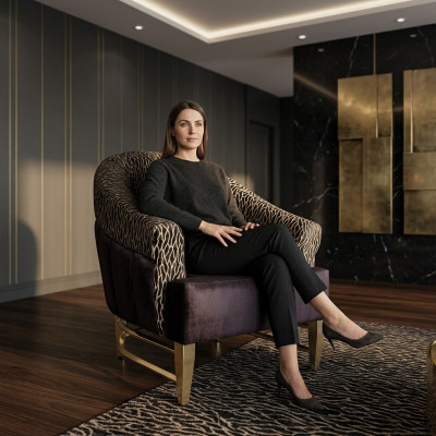 Fauteuil luxe design textiel woonkamer Italiaanse stijl meubels lounge fauteuil