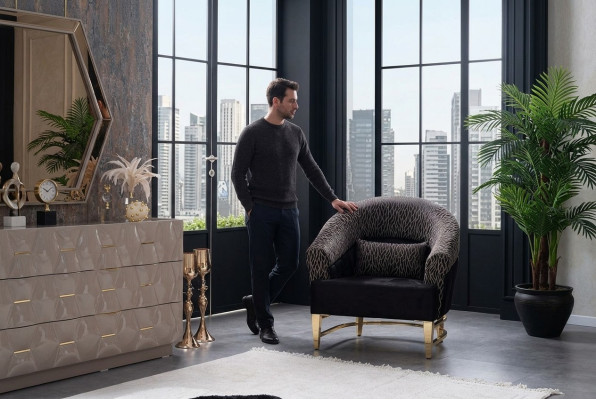 Zetel Bibliotheek Leesstoel Oorfauteuil Bekleding Italiaanse stijl Meubels Luxe