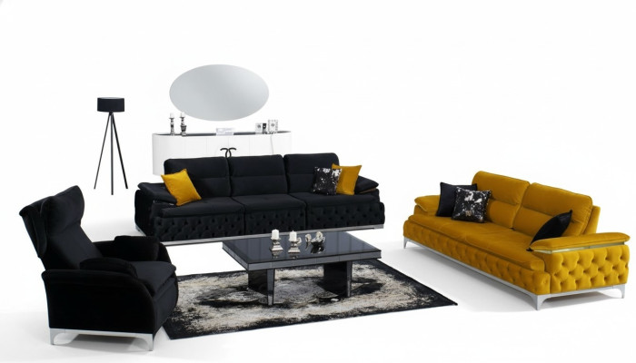 Sofaset 3+3 zits set Designbanken Beklede Banken Stof Relax