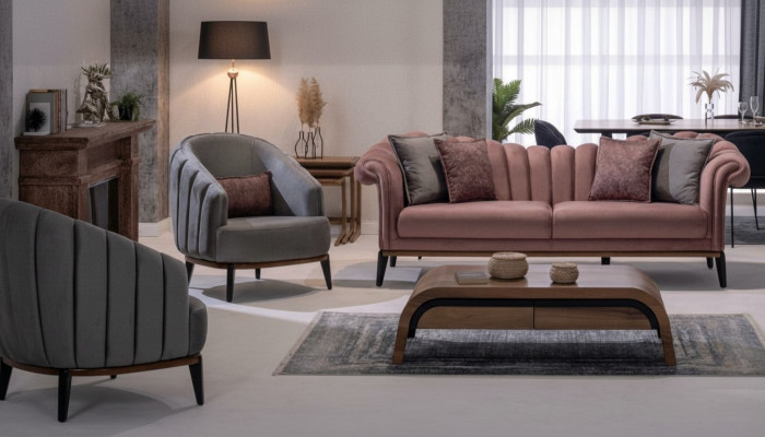 Sofa set 3-zits set Ontwerp bank Beklede banken Moderne set