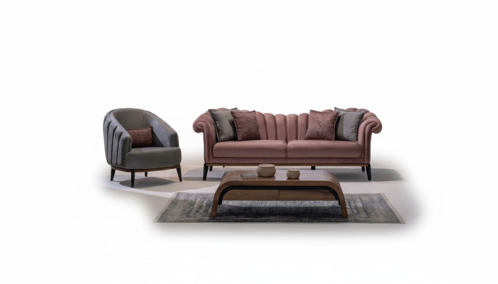 Sofa set 3-zits set Ontwerp bank Beklede banken Moderne set