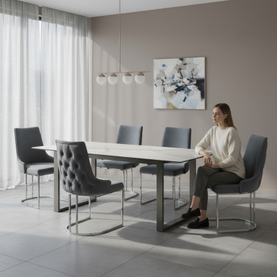 Eetkamerstoelen Chesterfield Fauteuil Modern Set van 6 Stoelen Nieuw