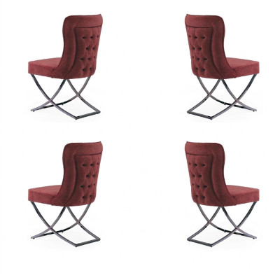 Eetkamerstoelen set design 4 stoelen groep gestoffeerde fauteuil