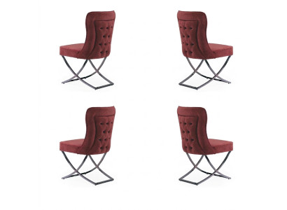 Eetkamerstoelen set design 4 stoelen groep gestoffeerde fauteuil