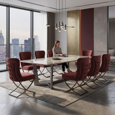 Ontwerp Stoel Set 8 Stoffen Stoelen Horeca Stof Eetkamer Bekleding Groep