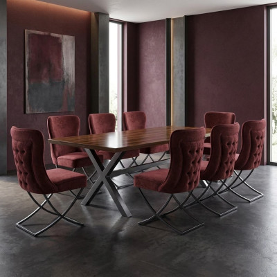 Ontwerp Stoel Set 8 Stoffen Stoelen Horeca Stof Eetkamer Bekleding Groep