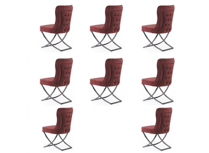 Ontwerp Stoel Set 8 Stoffen Stoelen Horeca Stof Eetkamer Bekleding Groep