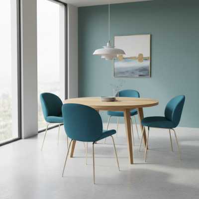 Gevoerde eetkamerstoelen 4x Stoelset Stoffen design
